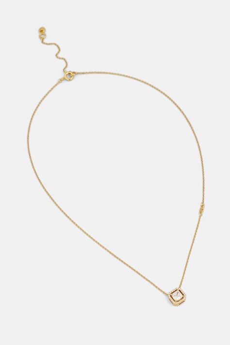 Michael Kors naszyjnik z zawieszką damski ze srebra pozłacanego z cyrkonią MKC1843710