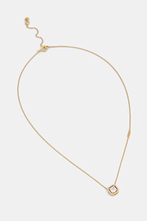 Michael Kors naszyjnik z zawieszką damski ze srebra pozłacanego z cyrkonią MKC1843710