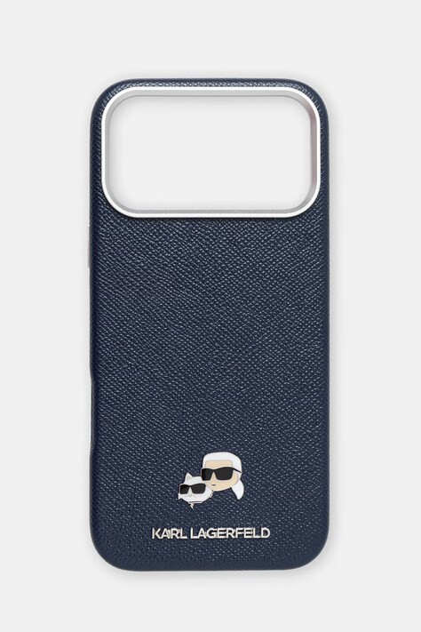 Karl Lagerfeld etui na telefon damskie z imitacji skóry iPhone 17 Pro Max granatowe KLHMP17X6PFKCLB
