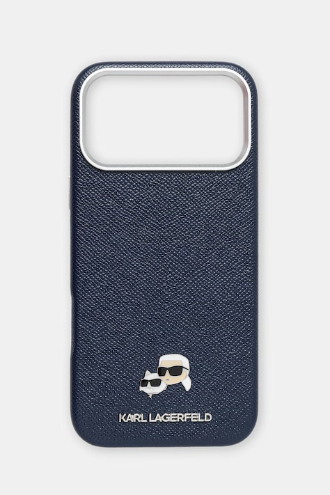 Karl Lagerfeld etui na telefon damskie z imitacji skóry iPhone 17 Pro Max granatowe KLHMP17X6PFKCLB