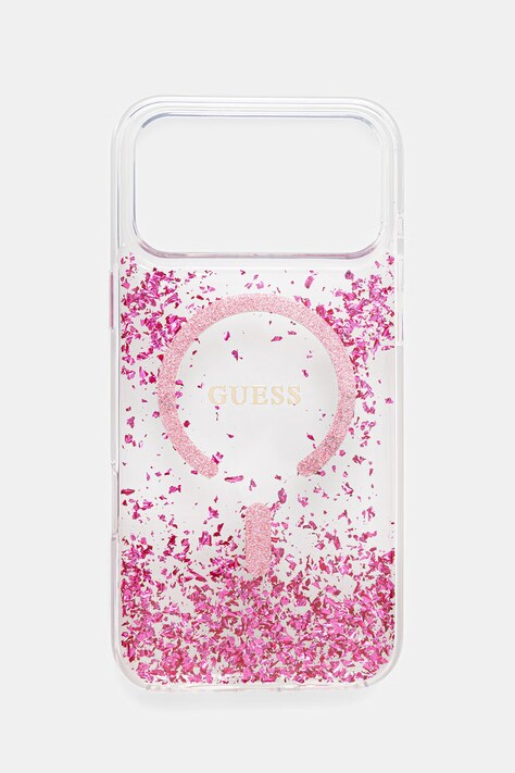 Guess etui na telefon damskie iPhone 17 Pro Max różowe GUHMP17XRGRGEP