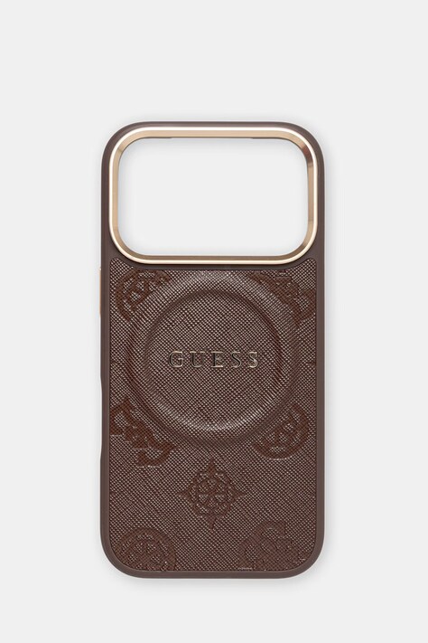 Guess etui na telefon iPhone 17 Pro brązowe GUHMP17LPSAMSECW