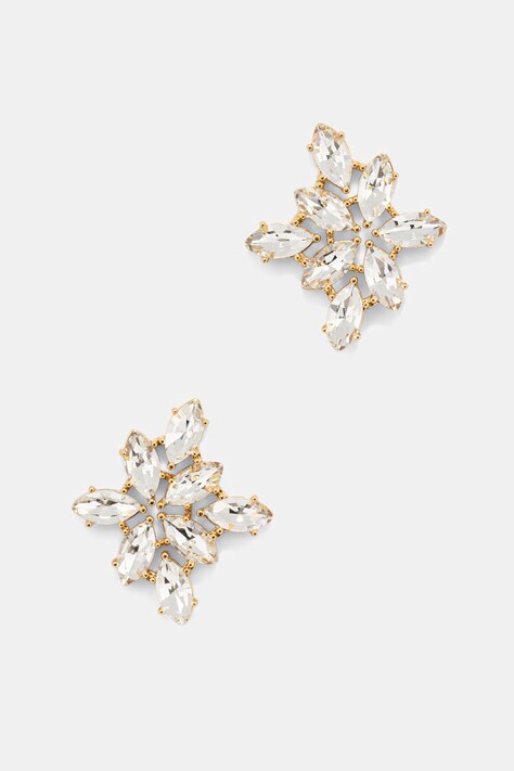 Lilou kolczyki damskie pozłacane ze szkła szlifowanego Glamour 275/30/KOL/BIA/KR/NO2/PO