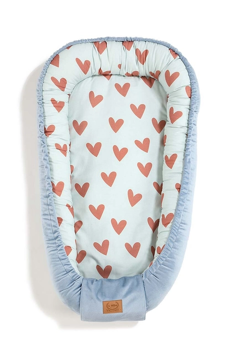 Gnijezdo za bebe La Millou Best Nest Velvet HEARTBEAT BLUE