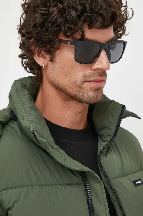 Armani Exchange okulary przeciwsłoneczne męskie kolor czarny 0AX4070S