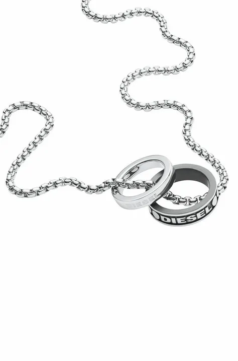 Ogrlica Diesel za muškarce, boja: srebrna