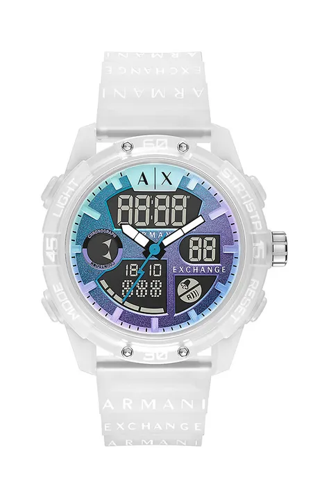 Armani Exchange zegarek męski kolor transparentny