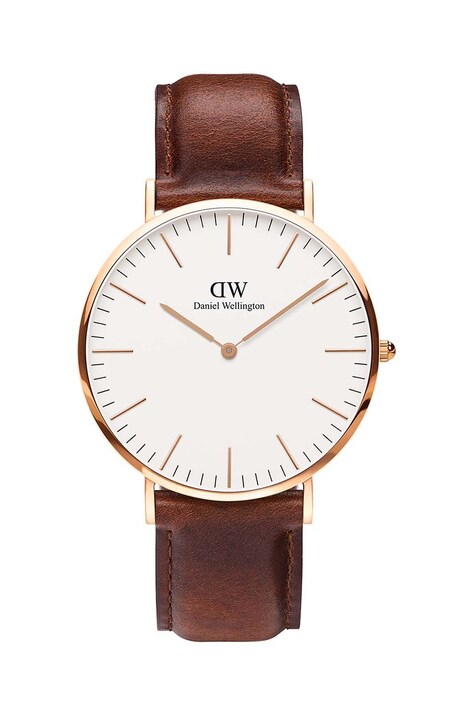 Ρολόι Daniel Wellington Classic 40 St Mawes χρώμα: ροζ