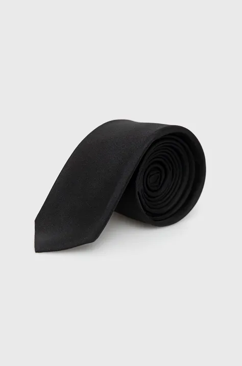 Hodvábna kravata Coccinelle čierna farba, 01.175083