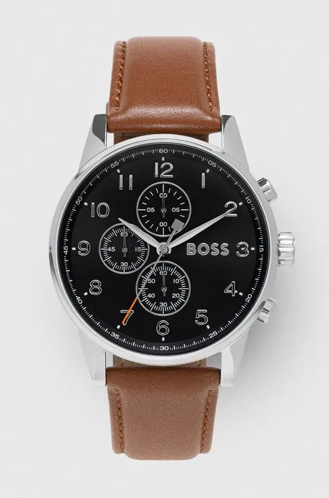 Ρολόι Hugo Boss 1513812 χρώμα: καφέ