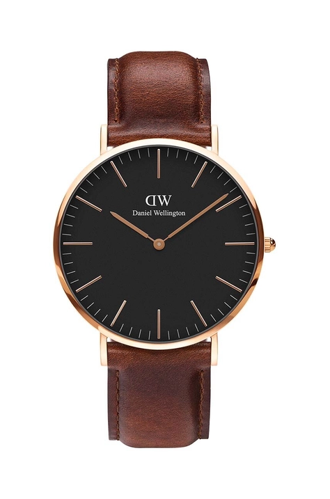 Hodinky Daniel Wellington Classic 40 St Mawes pánske, čierna farba