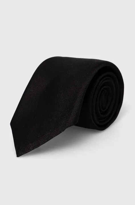 Μεταξωτή γραβάτα BOSS χρώμα: μαύρο