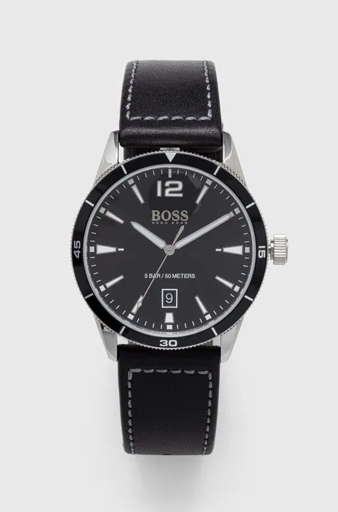 Ρολόι και βραχιόλι BOSS 1570124 χρώμα: μαύρο