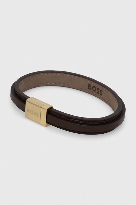 Шкіряний браслет BOSS чоловічий