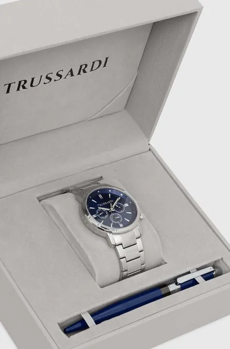 Часовник и писалка Trussardi в сребристо R2453147018