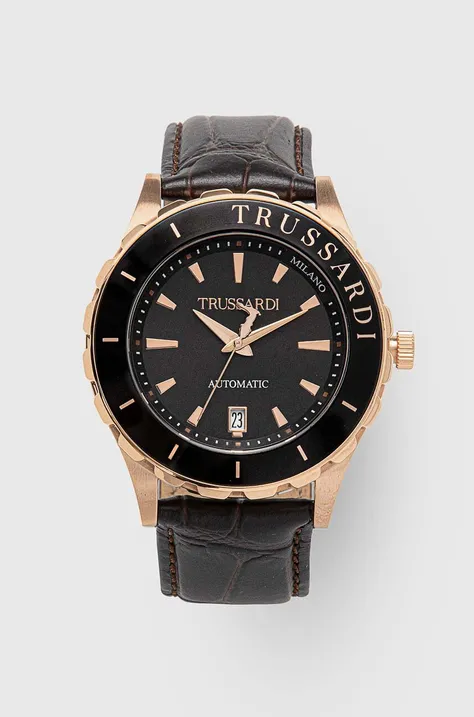 Ρολόι Trussardi χρώμα: καφέ, R2421143001