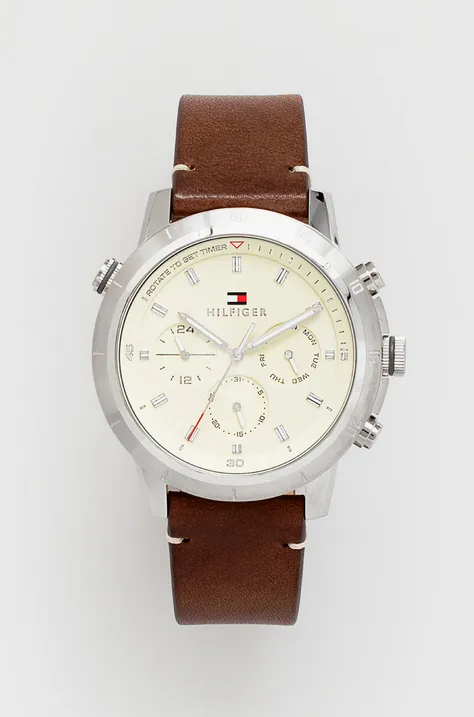 Hodinky Tommy Hilfiger hnědá barva, 1792102