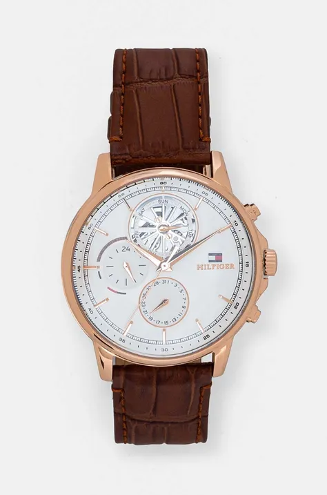 Tommy Hilfiger zegarek męski kolor brązowy 1710606