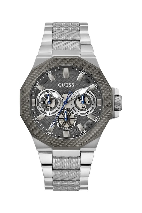 Ura Guess Indy moška, srebrna barva, GW0636G1