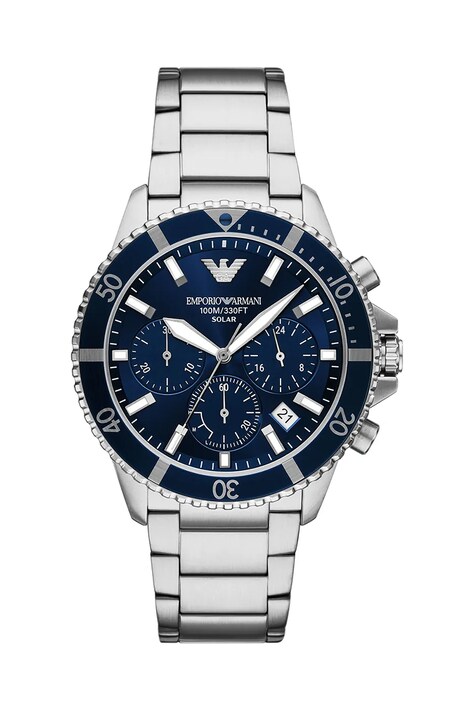 Hodinky Emporio Armani WORLD EXPLORER stříbrná barva, AR11681