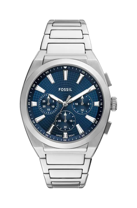 Fossil zegarek EVERETT męski kolor srebrny FS6104