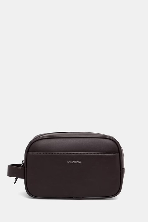 Valentino Bags kosmetyczka męska z imitacji skóry HORIZON brązowa VBE8UT664