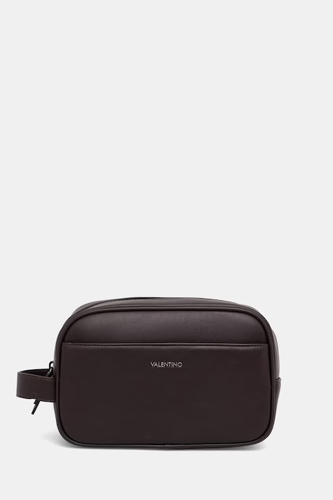 Valentino Bags kosmetyczka męska z imitacji skóry HORIZON brązowa VBE8UT664