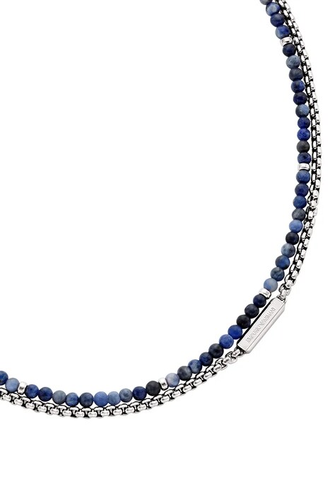 Emporio Armani naszyjnik męski ze stali nierdzewnej z sodalitem Eagle Logo EGS3312040