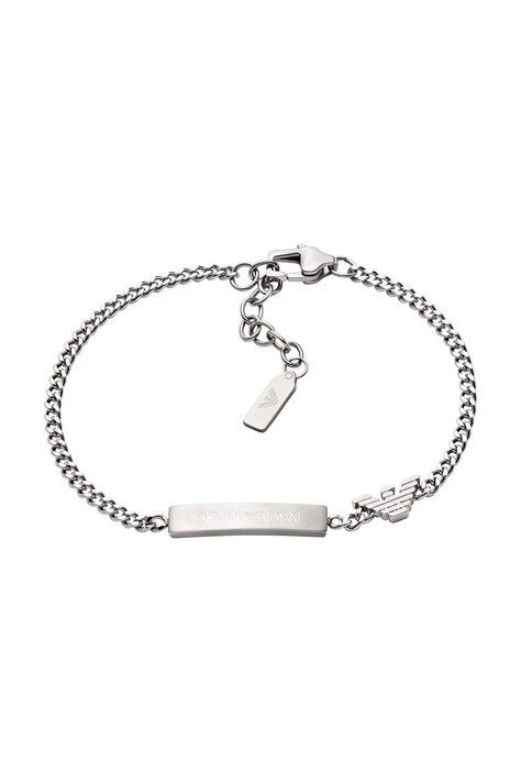Emporio Armani bransoletka męska ze stali szlachetnej bez kamienia Eagle Logo EGS3310040