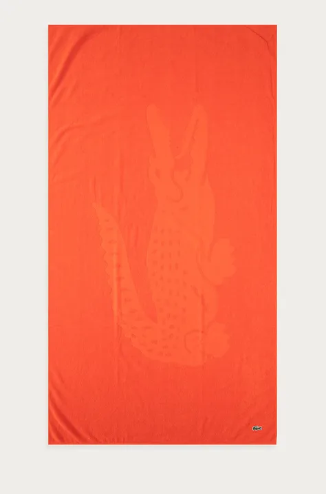 Βαμβακερή πετσέτα Lacoste χρώμα: πορτοκαλί