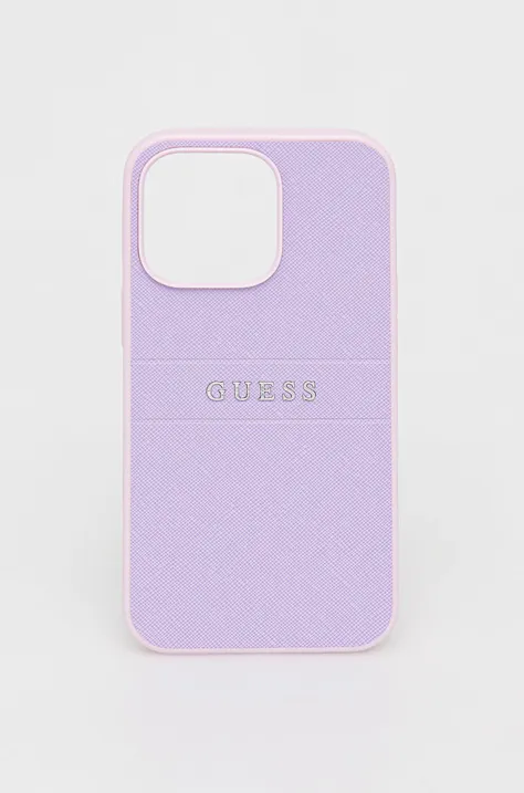 Guess husă pentru telefon culoarea violet