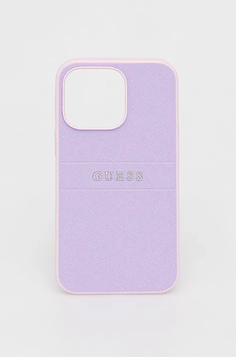 Guess etui na telefon iPhone 13 Pro / 13 kolor fioletowy