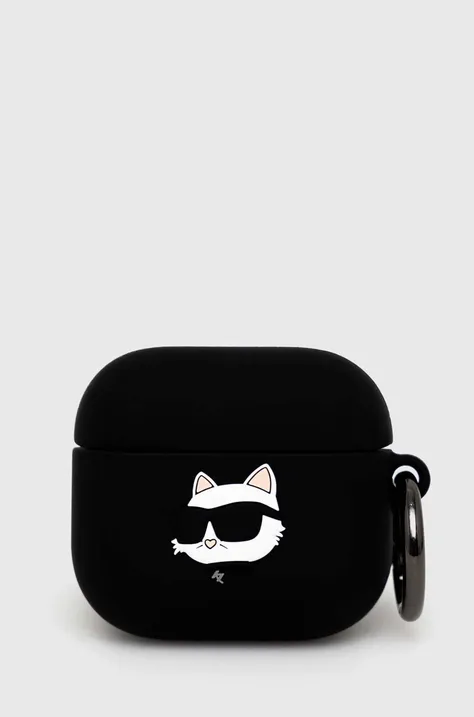 Puzdro na airpods Karl Lagerfeld AirPods 3 cover čierna farba