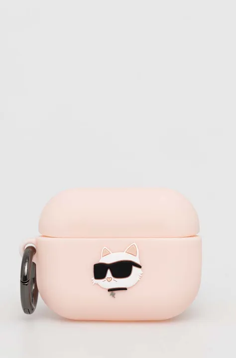 Puzdro na airpod Karl Lagerfeld AirPods Pro 2 cover ružová farba