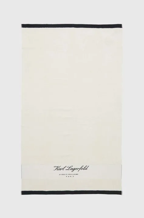 Βαμβακερή πετσέτα Karl Lagerfeld χρώμα: μπεζ