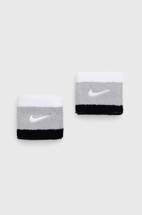 Nike opaski na nadgarstek 2-pack kolor szary