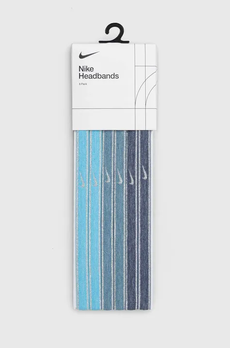 Nike opaski na głowę 6-pack kolor niebieski