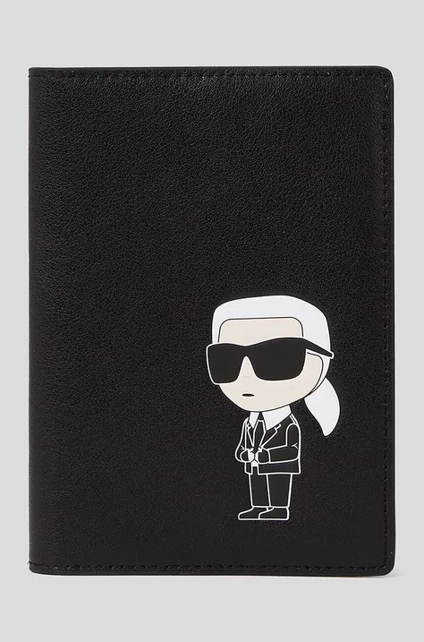 Шкіряний чохол на банківські карти Karl Lagerfeld колір чорний
