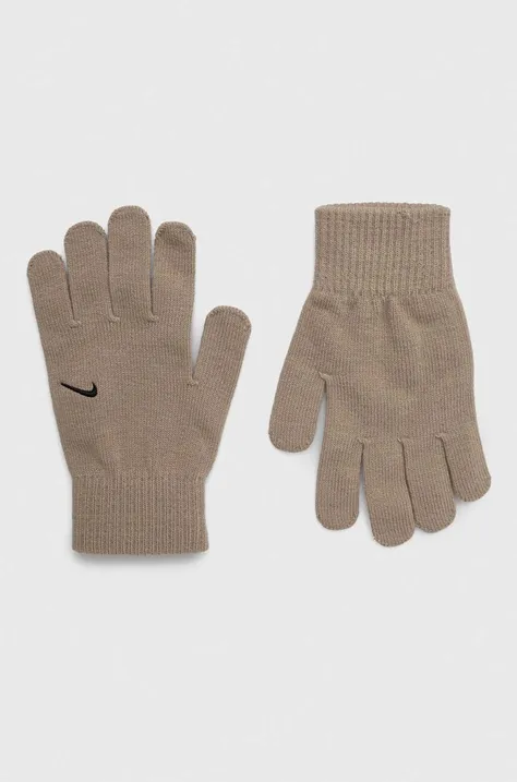 Γάντια Nike Knit Swoosh χρώμα: μπεζ