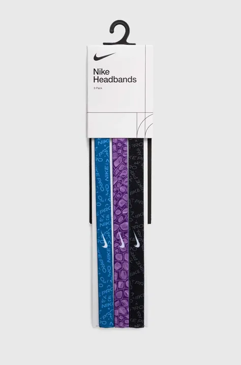 Κορδέλες Nike Printed 3-pack χρώμα: μαύρο