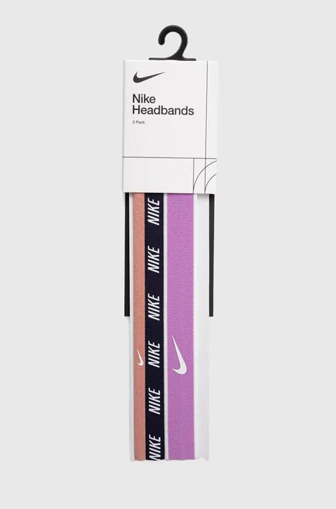 Čelenka Nike 3-pack fialová barva