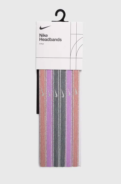 Nike opaski na głowę Swoosh 6-pack kolor szary