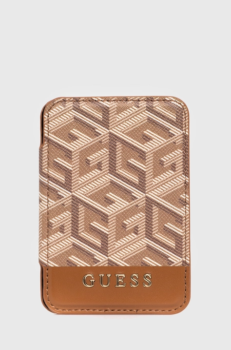 Магнитен калъф за карти Guess в кафяво