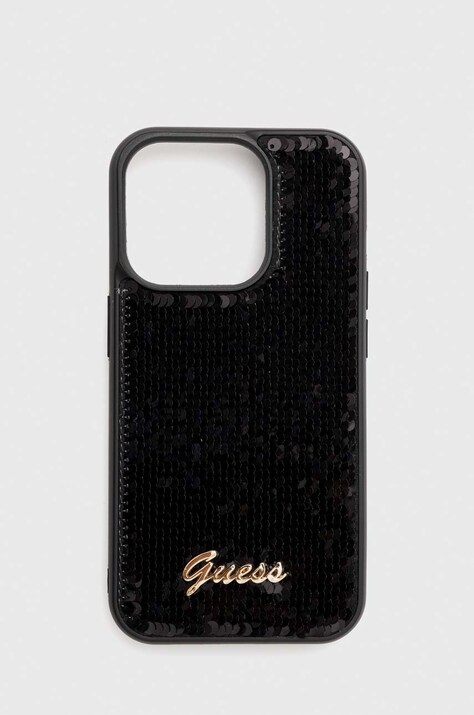 Guess Husă pentru telefon iPhone 15 Pro 6.1 culoarea negru