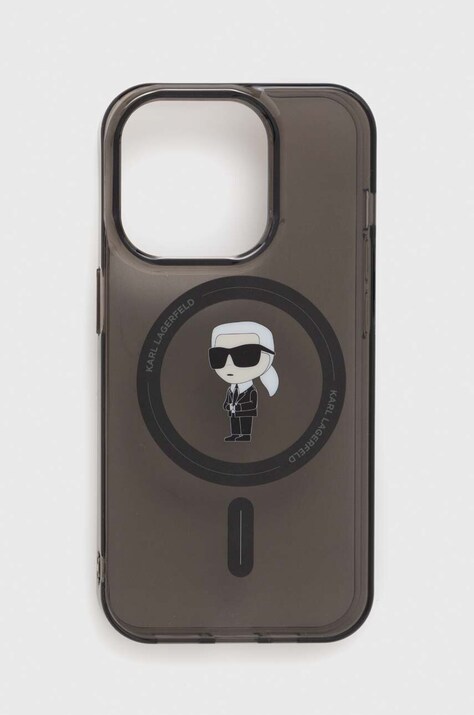 Obal na telefon Karl Lagerfeld iPhone 15 Pro 6.1 černá barva