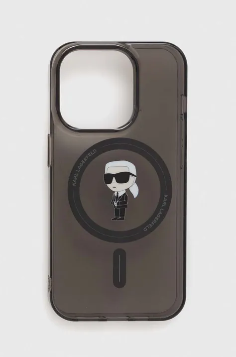 Etui za telefon Karl Lagerfeld iPhone 15 Pro 6.1 črna barva