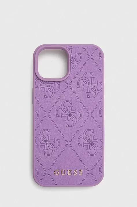 Guess Husă pentru telefon iPhone 15 6.1 culoarea violet