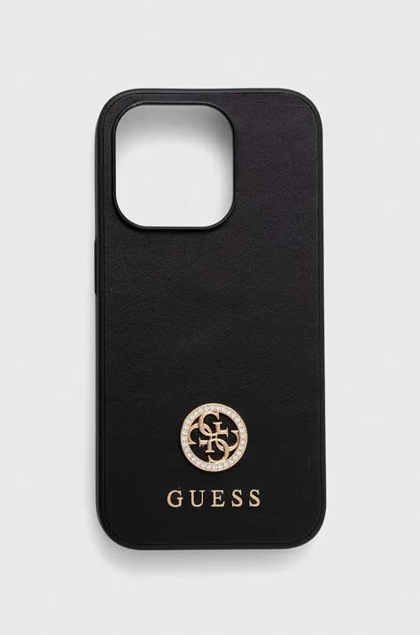 Guess Husă pentru telefon iPhone 15 Pro 6.1 culoarea negru