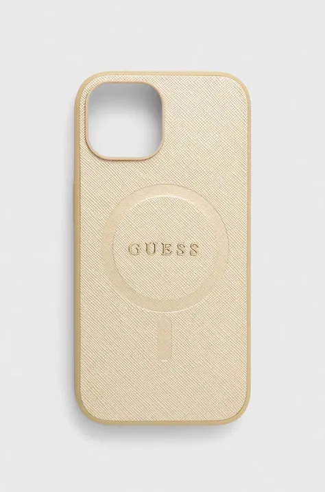 Etui za telefon Guess iPhone 15 6.1 zlata barva