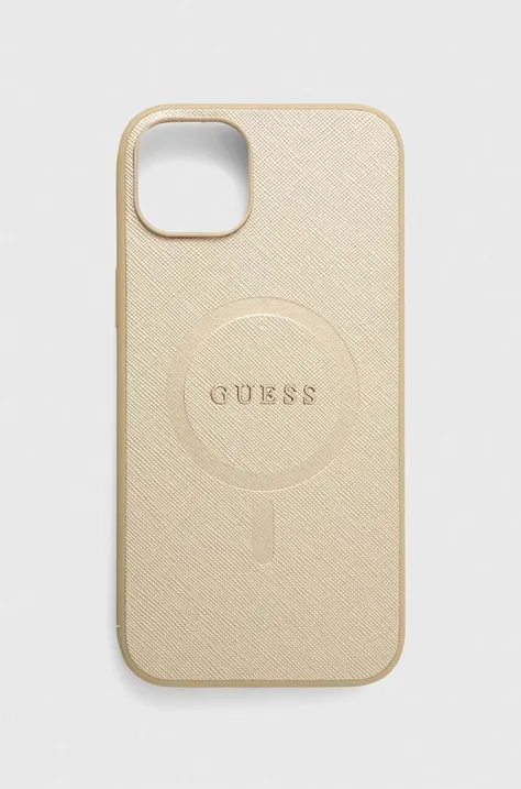 Guess Husă pentru telefon iPhone 15 Plus 6.7 culoarea auriu